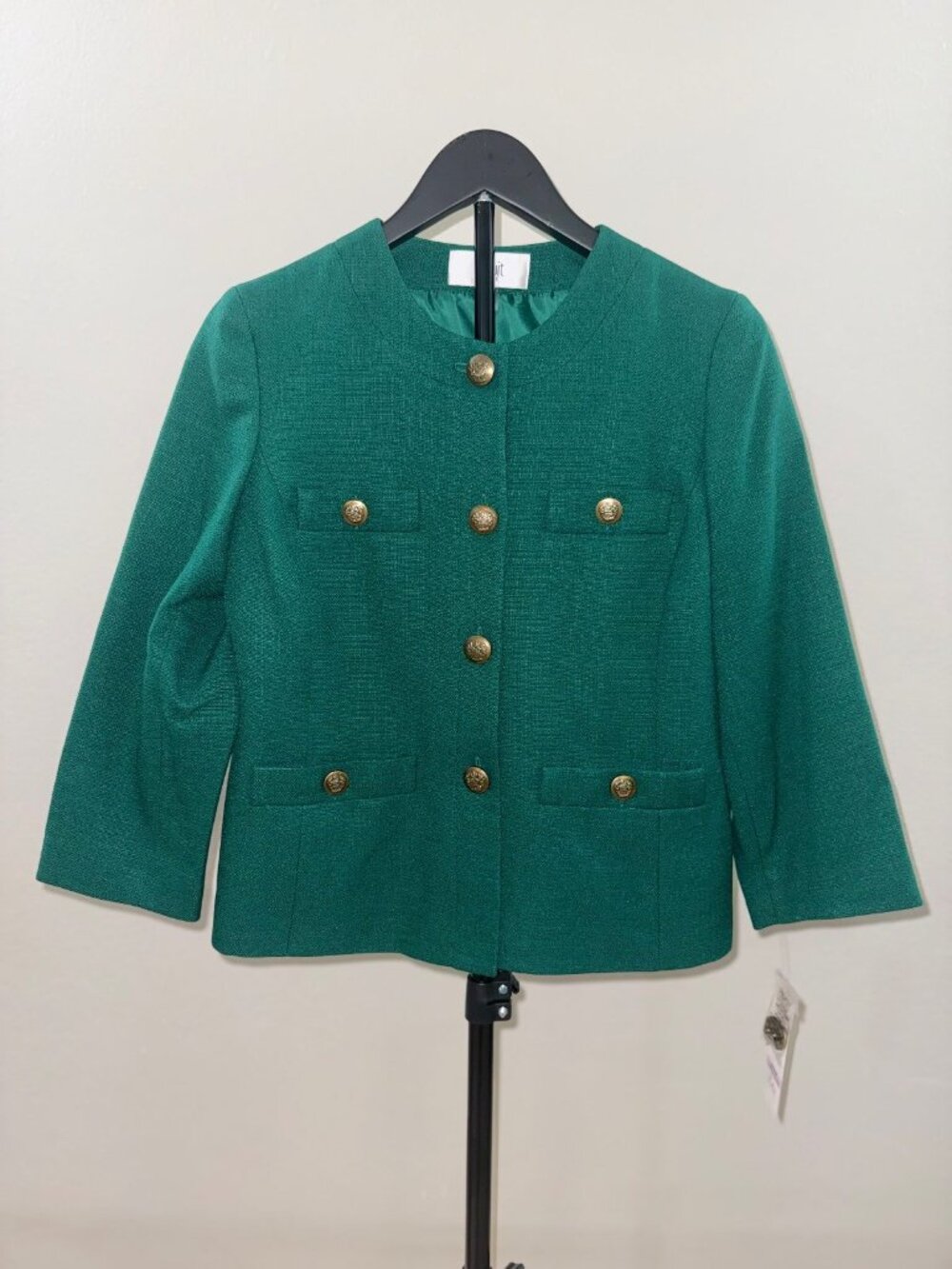 Le Suit Tonal Jewel Neck Jacket & Skirt Set - 1287